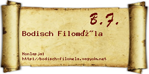 Bodisch Filoméla névjegykártya